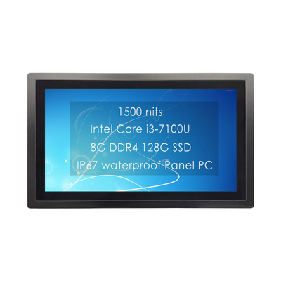 24 cali IP67 wodoodporny wbudowany panel dotykowy PC z oczyszczeniem antyświetlnym ze szkła hartowanego 7H